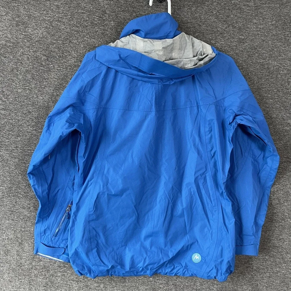 Marmot MemBrain Ski Jacket‎ Mens Small Blue Hooded Waterproof Shell Lightweight